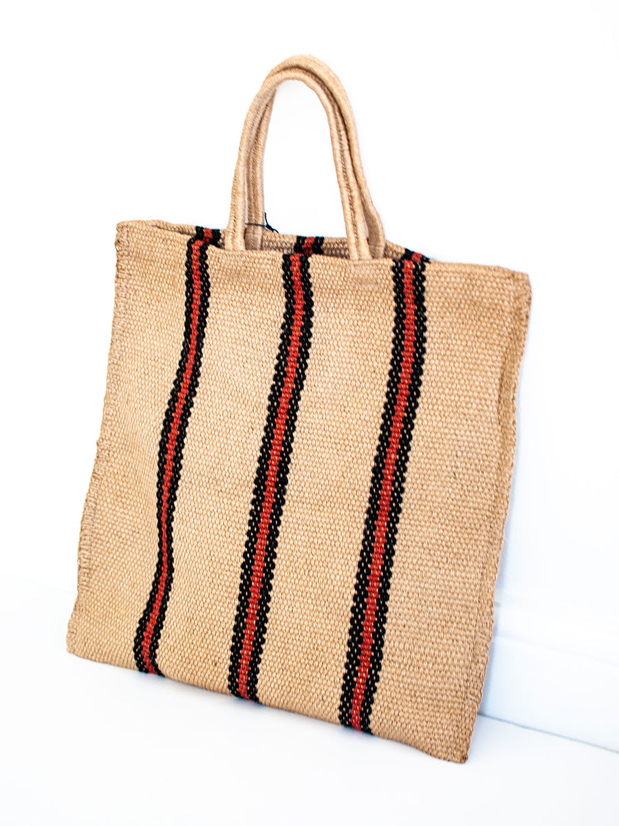 Organic Red & Black Stripe Bag