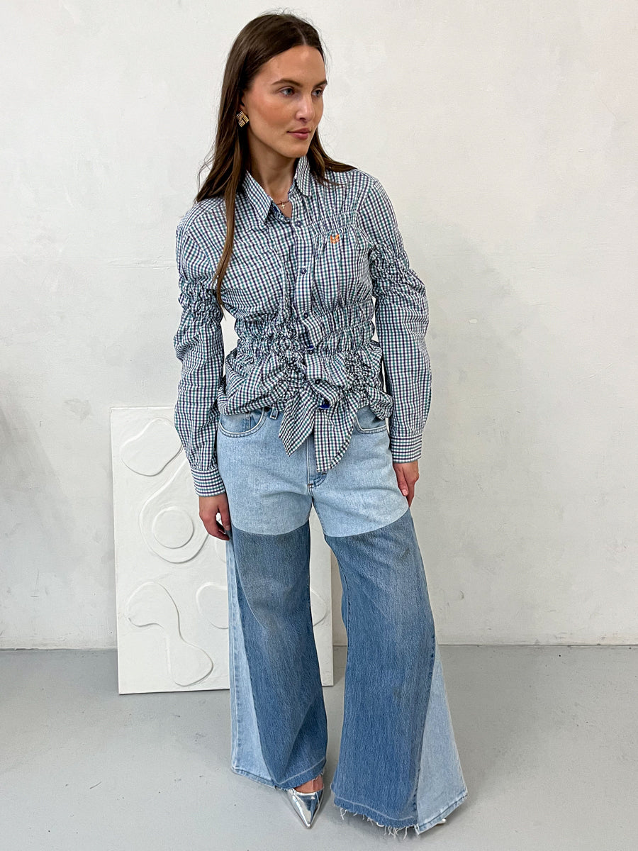 Fora Oversized Upcycled Blue High Waisted Jeans