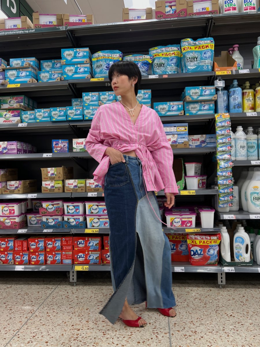 Women's Denim Long Skirt | High Waisted | Sustainable | Fanfare
