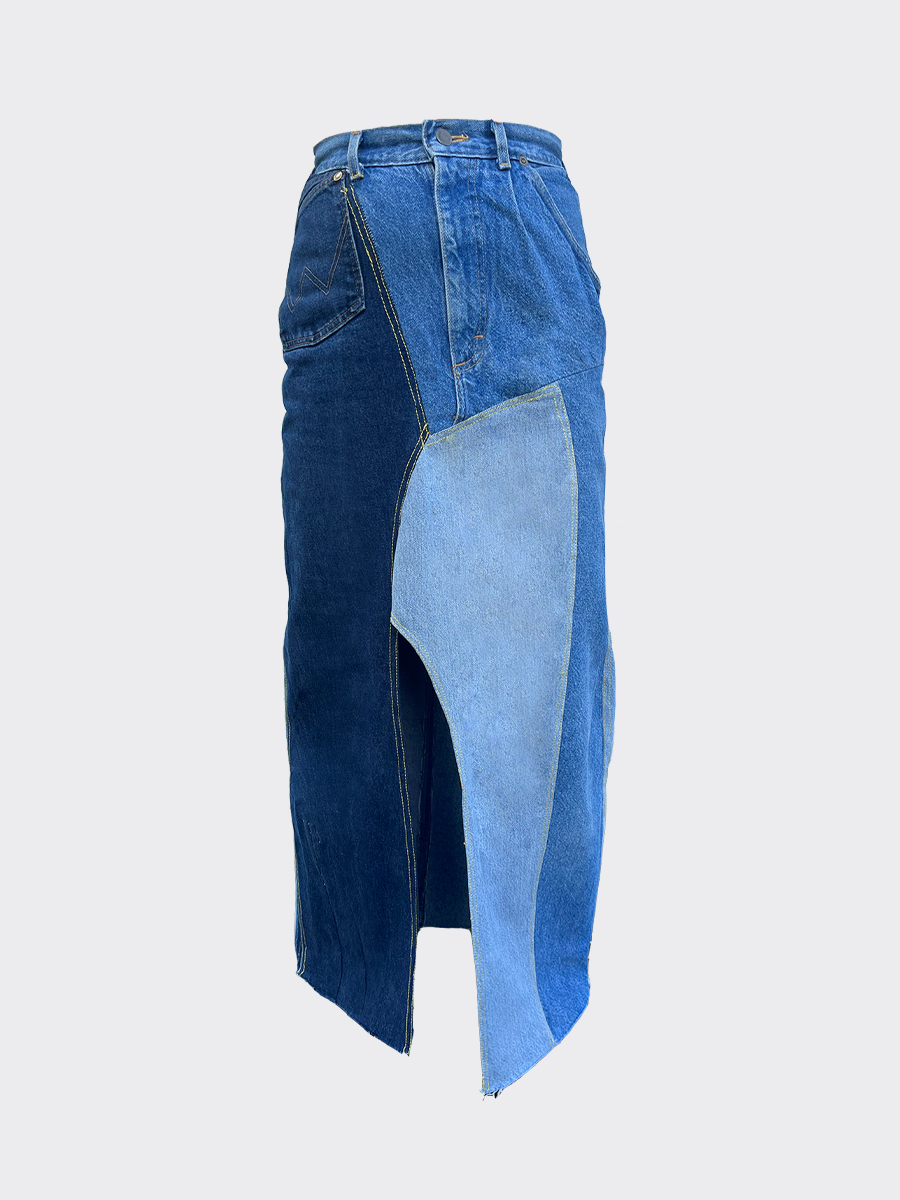 Women's Denim Long Skirt | High Waisted | Sustainable | Fanfare