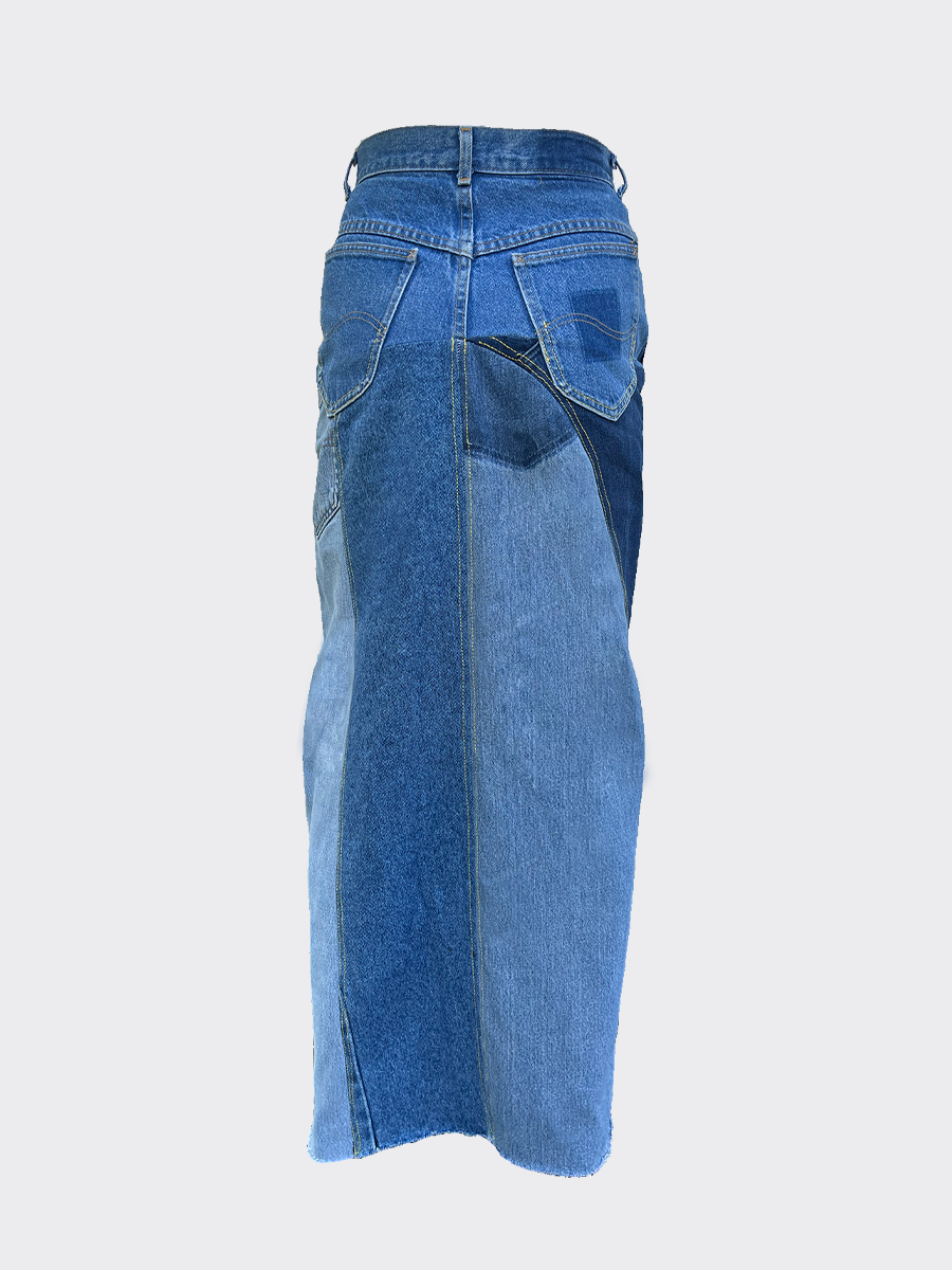 Women's Denim Long Skirt | High Waisted | Sustainable | Fanfare