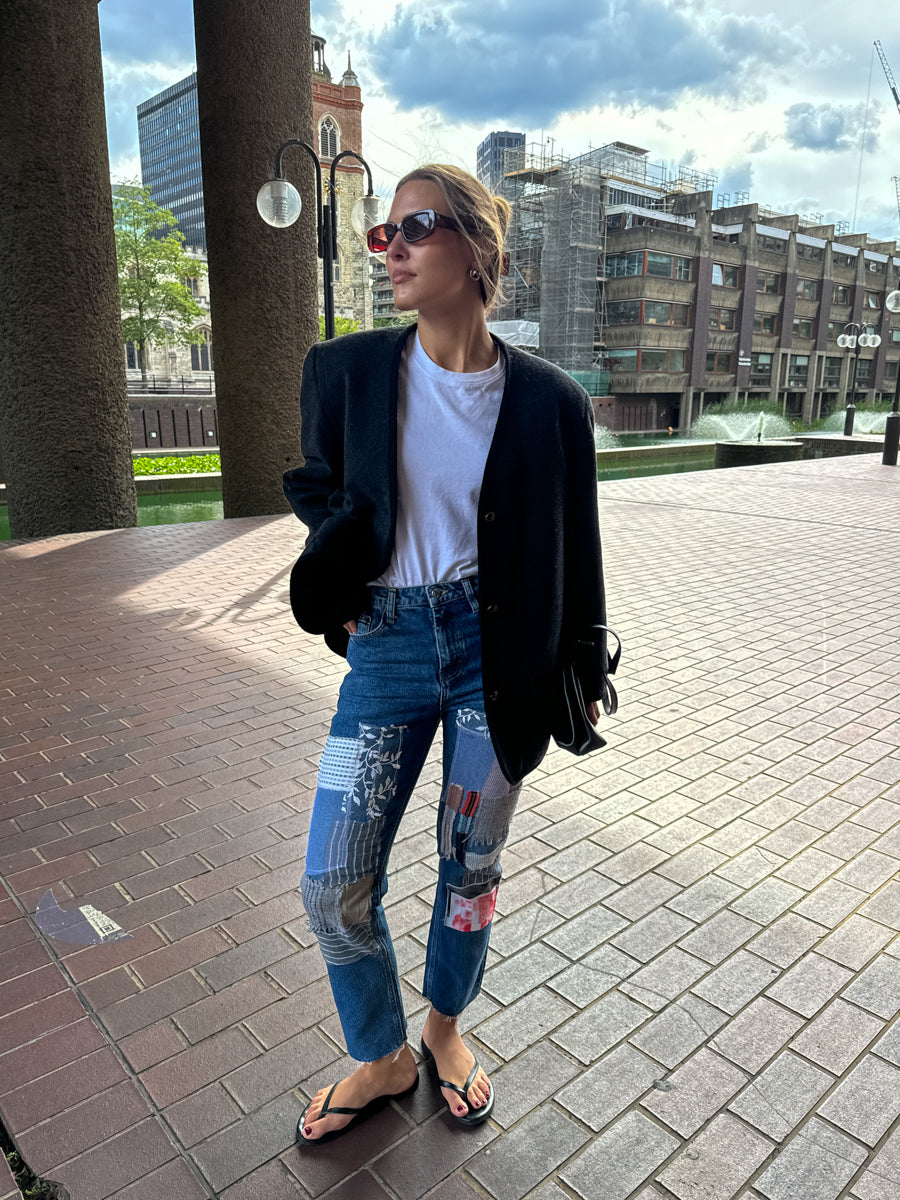 Patchworked Front (Thigh to Knee) Jeans