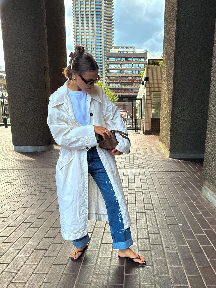 "World Lovers" Embroidered Jeans
