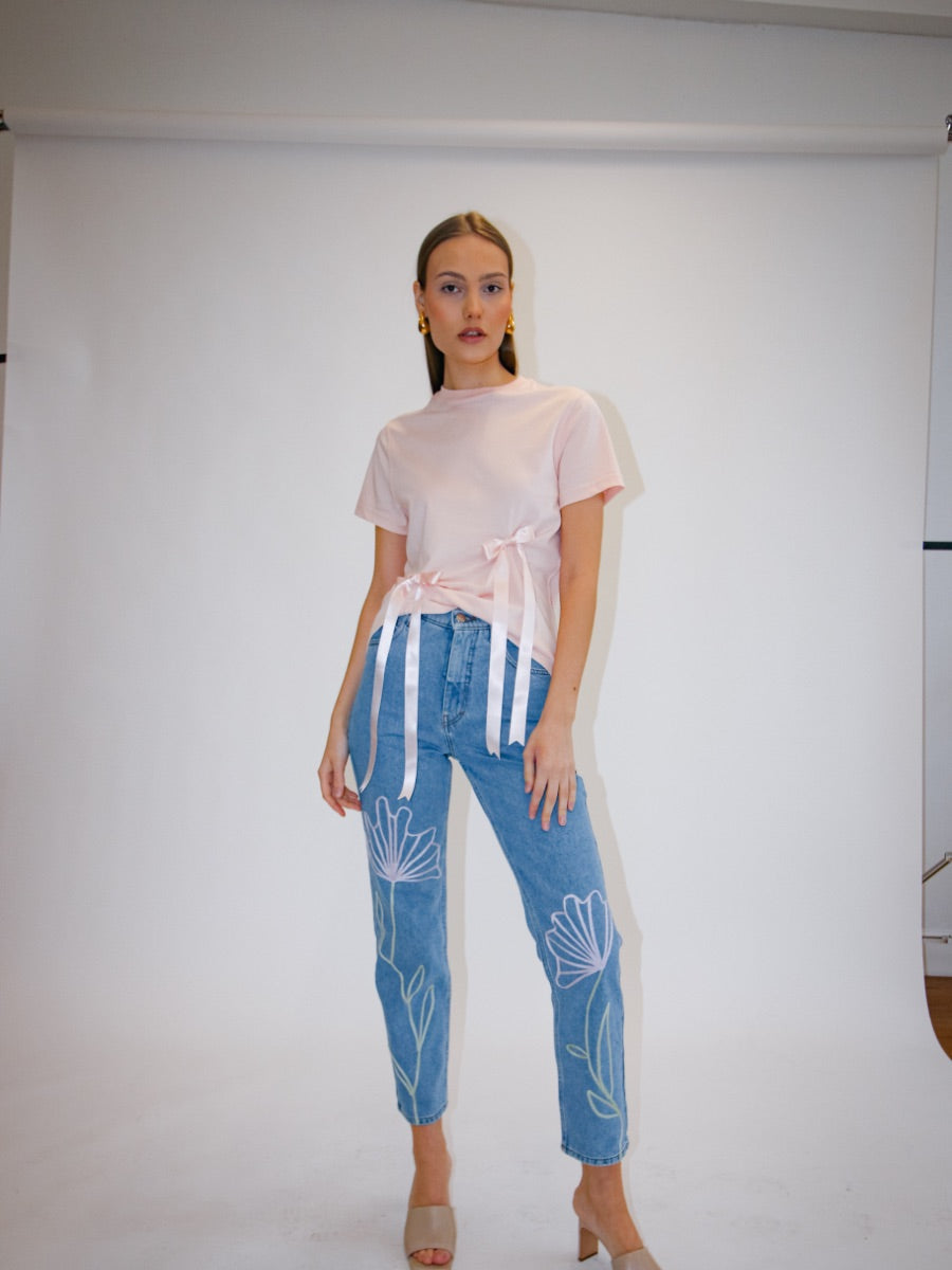 Women's Floral Patterned Jeans | Sustainable Denim | Fanfare