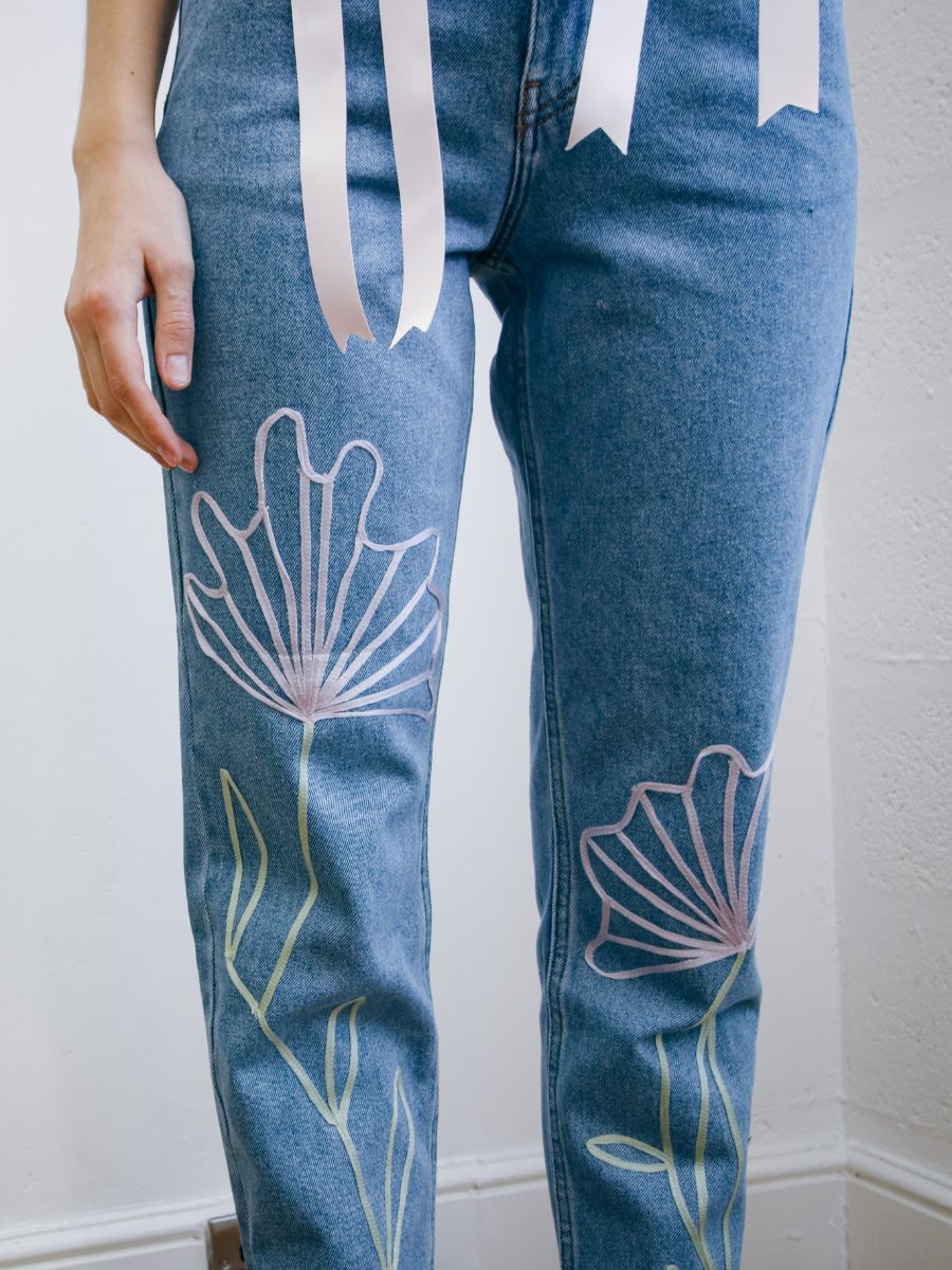 Women's Floral Patterned Jeans | Sustainable Denim | Fanfare
