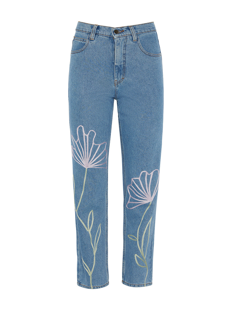 Women's Floral Patterned Jeans | Sustainable Denim | Fanfare