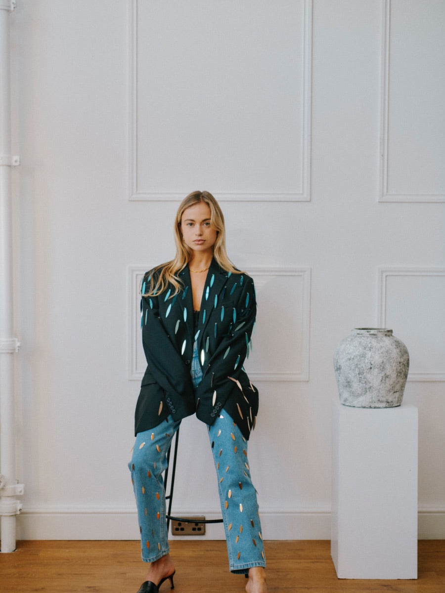Women's Sequin Vintage Blazer | Sustainable | Amelia Windsor | Fanfare