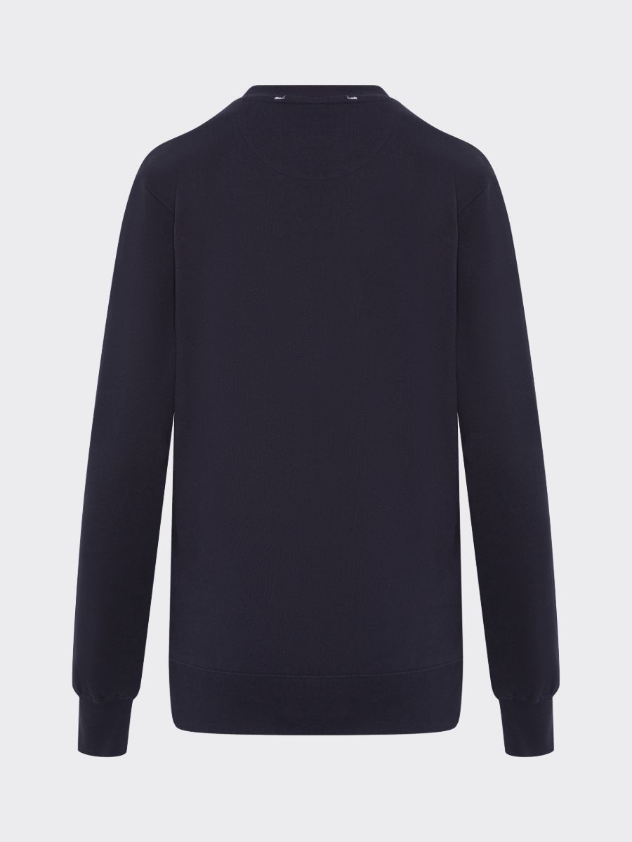 Recycled & Organic Cotton Wool Front Jumper Navy, Fanfare Label Sustainable Womens Clothing