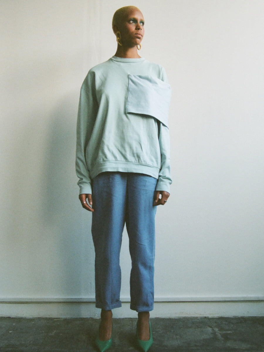 Fanfare Label 100% GOTS-Certified Organic Cotton Jumper. Made in UK this green jumper is sustainably made.