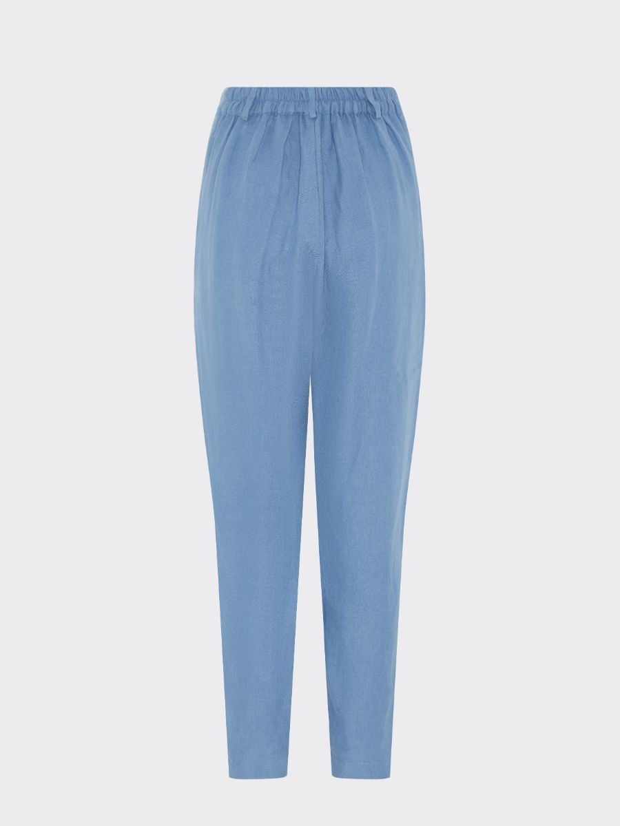 Women's Linen Suit Trousers in Blue | Sustainable | Fanfare
