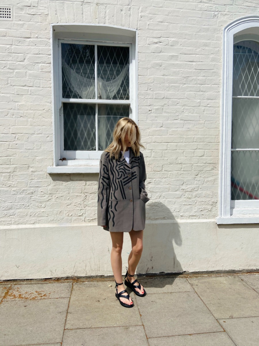 Recycled Vintage Painted Jacket Green