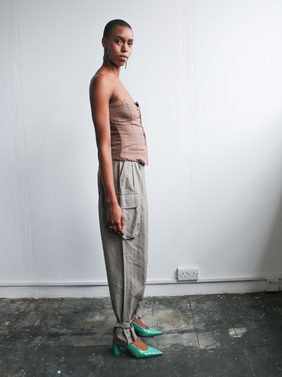 Women's Cargo Pant Utility Trousers in Khaki | Fanfare