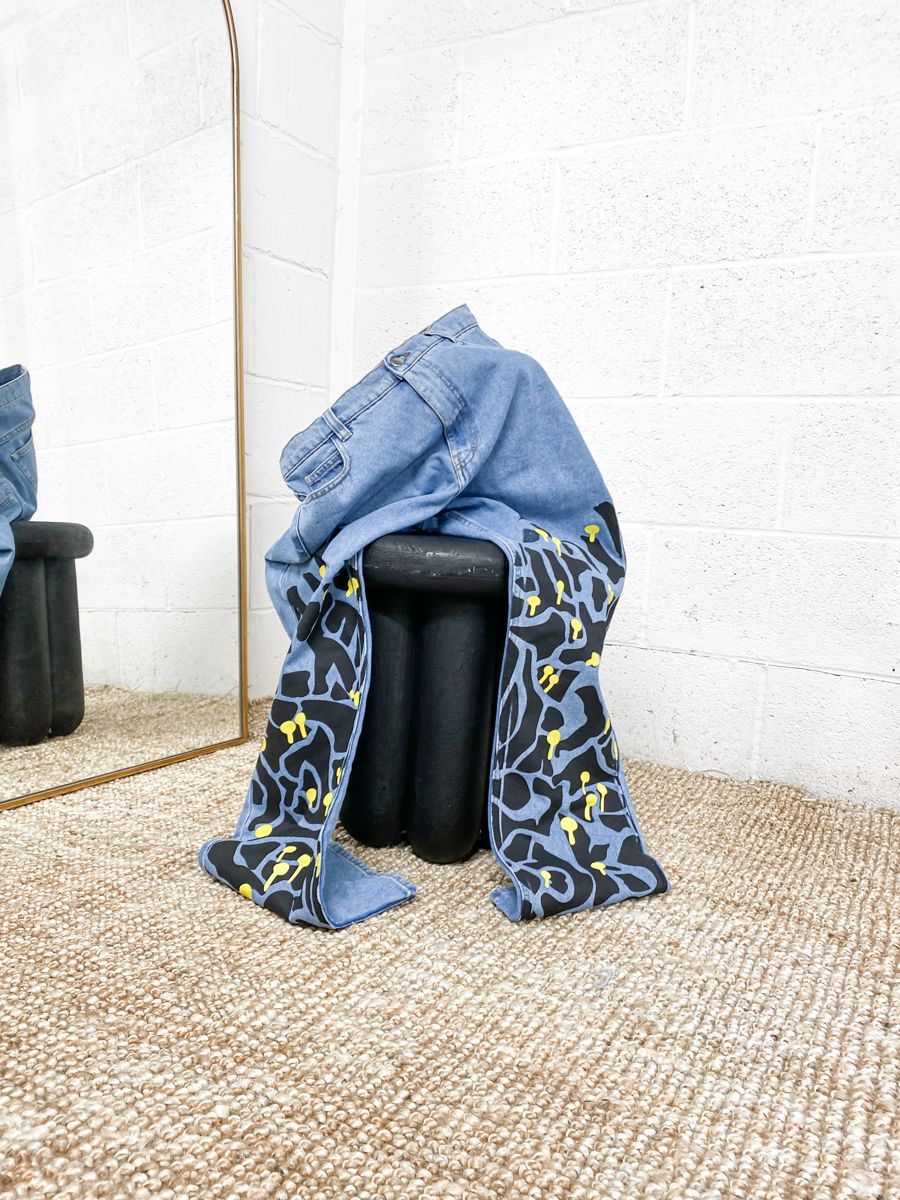 Women's High Waist Jeans | Floral Print | Sustainable | Fanfare