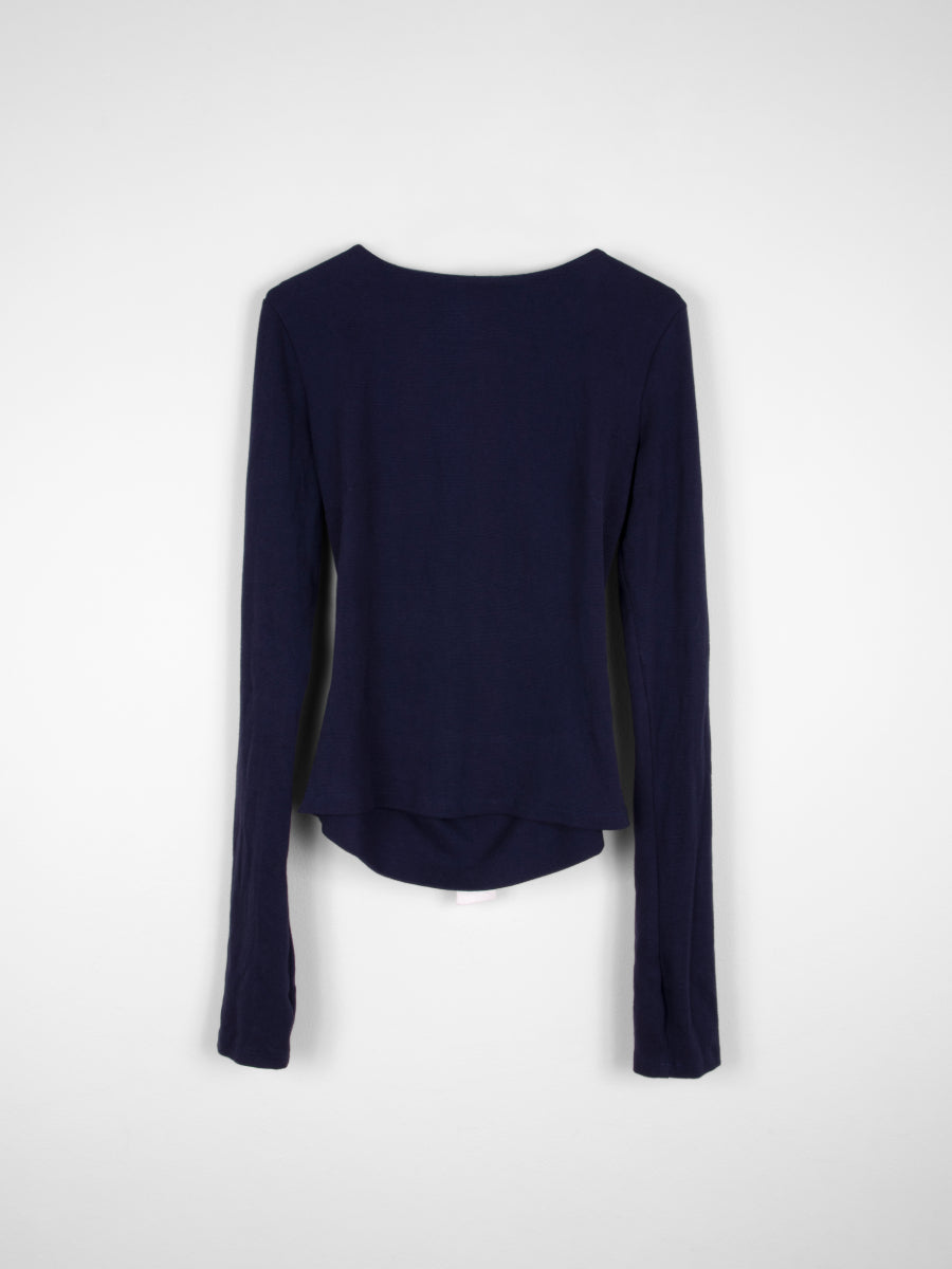 Women's Backless Jumper in Navy | Organic Cotton | Fanfare