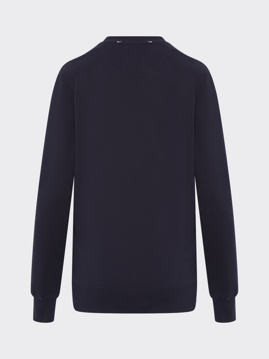 Women's Navy Jumper with Cotton Wool Front | Organic | Fanfare