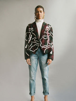 High Waisted Embroidery Jean