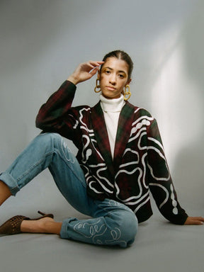 High Waisted Embroidery Jean