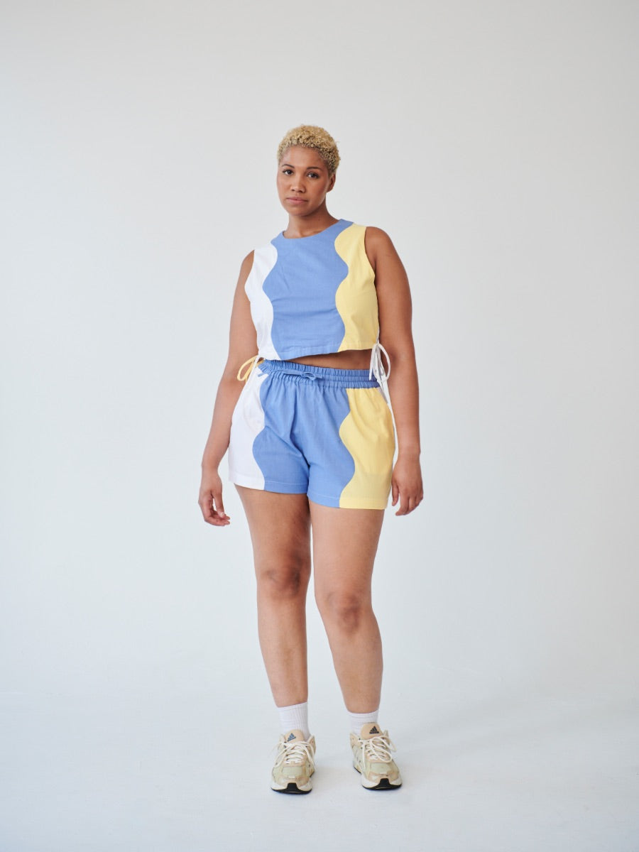 Colourful summer cotton top. Mix & match the Fanfare Label Midsummer collection and create the perfect co-ord. Handcrafted in our sustainable womenswear factories by Fanfare artisans.