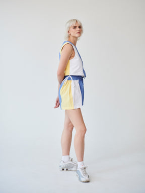 Colourful summer cotton shorts. Mix & match the Fanfare Label Midsummer collection and create the perfect co-ord. Handcrafted in our sustainable womenswear factories by Fanfare artisans.