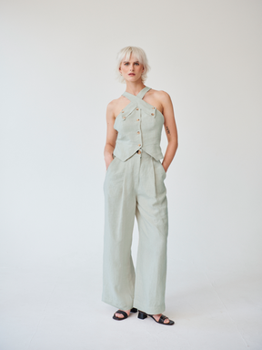 Celeste Linen Trousers in Mint