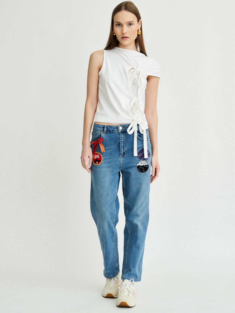 Women's Patchwork Blue Jeans | Sustainable | Owen | Fanfare