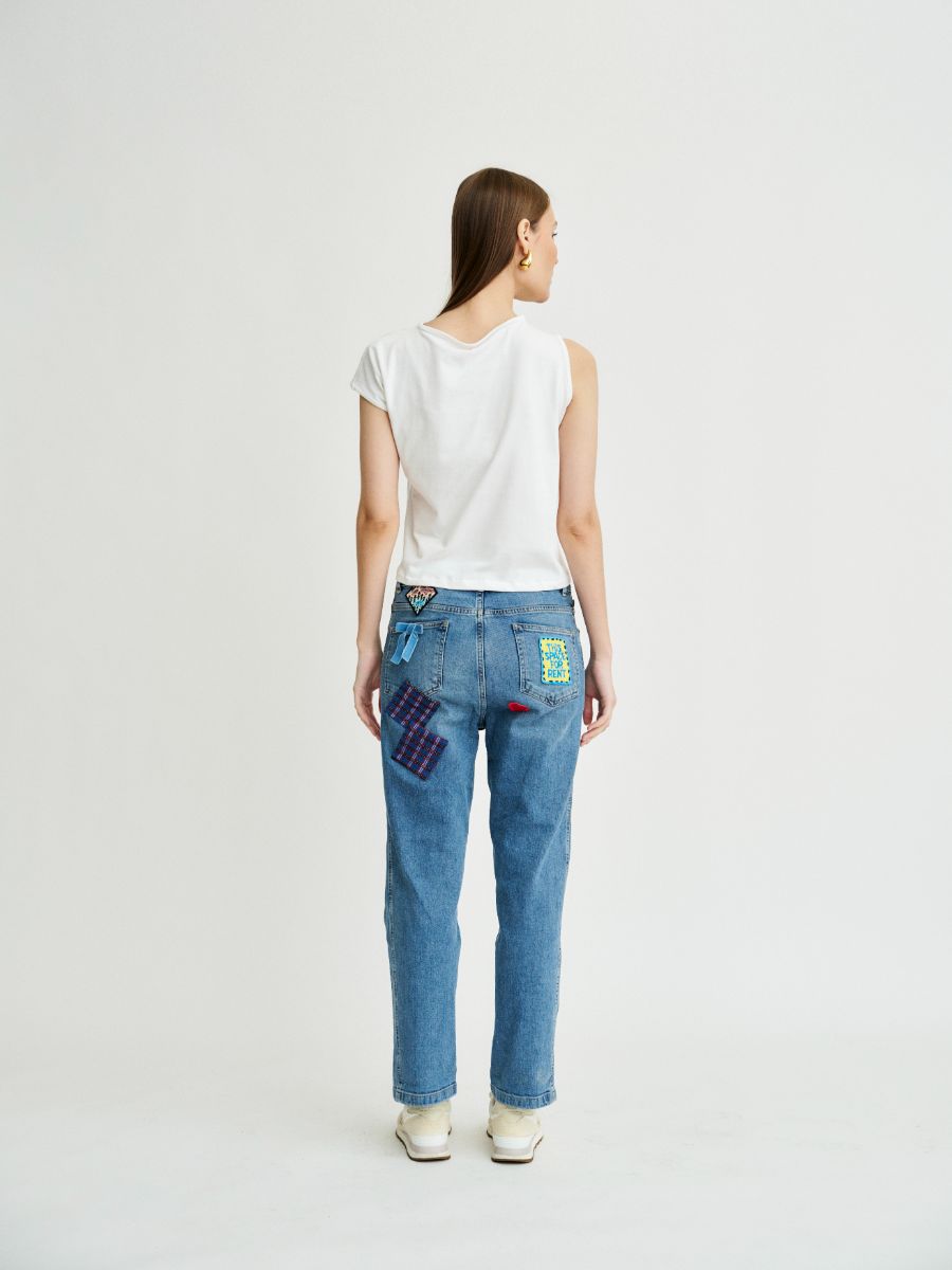 Owen Upcycled Patchwork Jeans