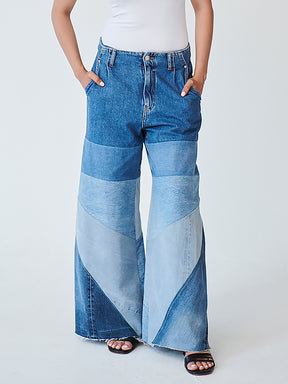 High Waisted Upcycled Oversized Flare Jeans