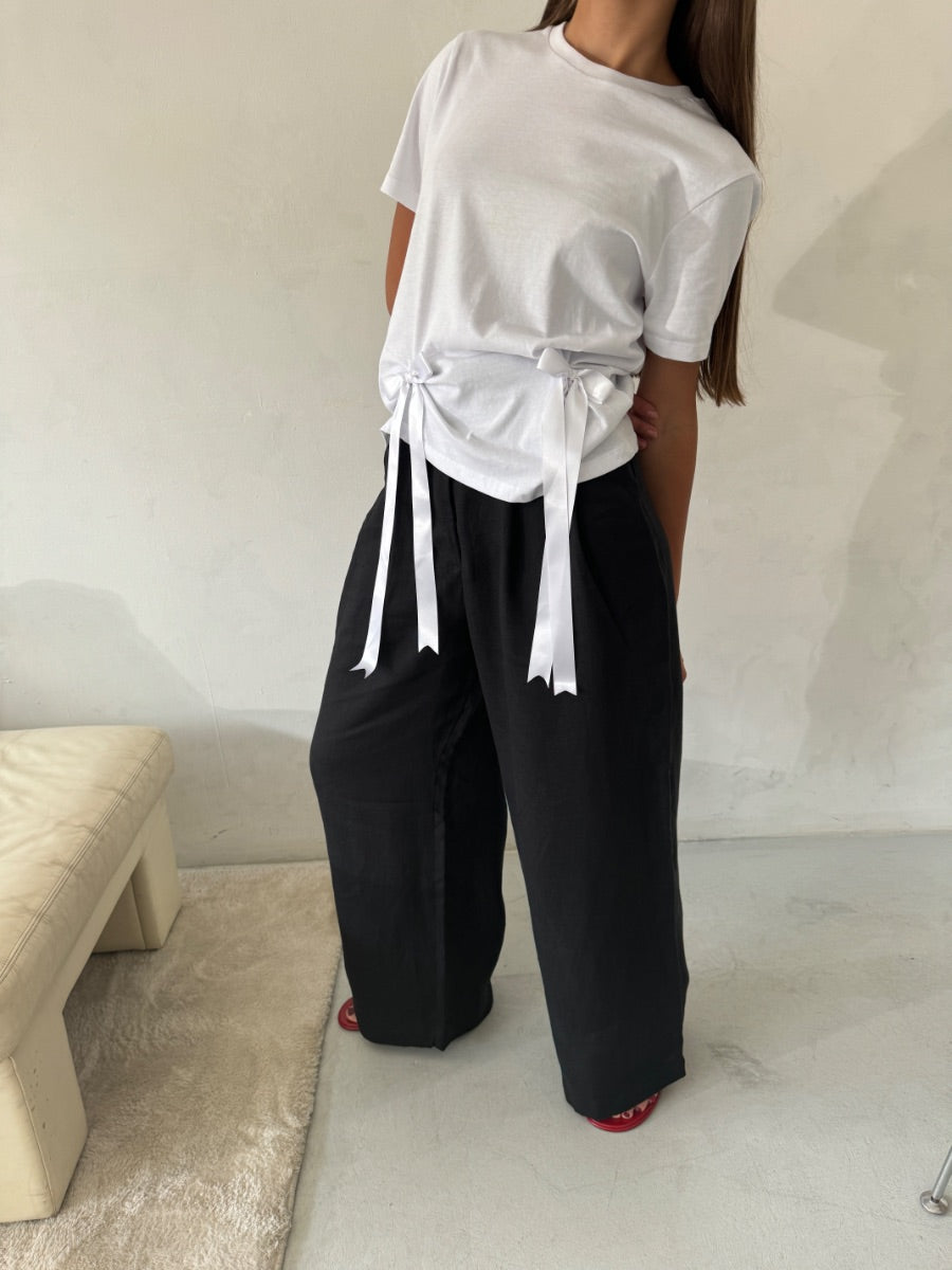 Women's Linen Trousers in Black | Co-ord Set | Fanfare