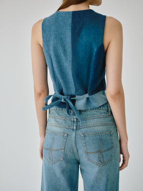 Women's Denim Waistcoat | Upcycled | Daphne | Fanfare