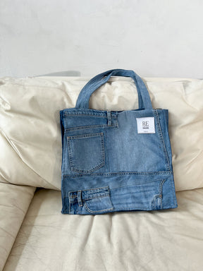 Denim Tote Bag | Patchwork Jeans Bag | Fanfare