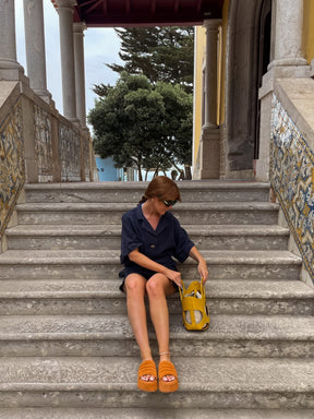 Womens Linen Shirt & Shorts Co-ord Set in Navy | Fanfare