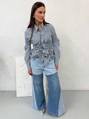 Fora Oversized Upcycled Blue High Waisted Jeans