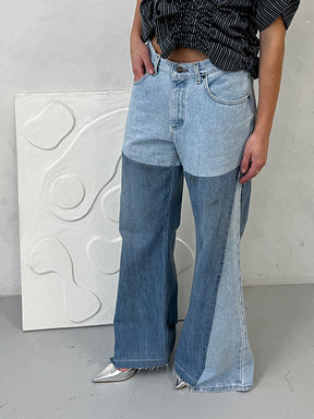 Fora Oversized Upcycled Blue High Waisted Jeans