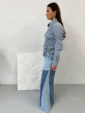 Fora Oversized Upcycled Blue High Waisted Jeans