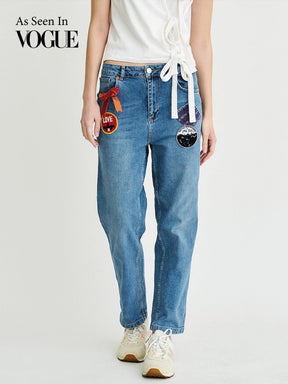 Women's Patchwork Blue Jeans | Sustainable | Owen | Fanfare