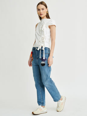 Women's Patchwork Blue Jeans | Sustainable | Owen | Fanfare