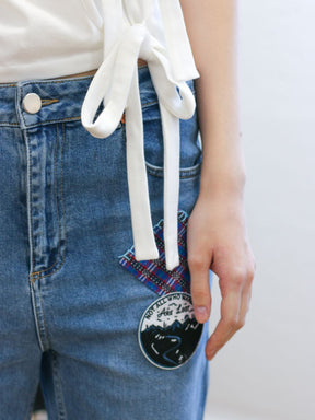 Women's Patchwork Blue Jeans | Sustainable | Owen | Fanfare