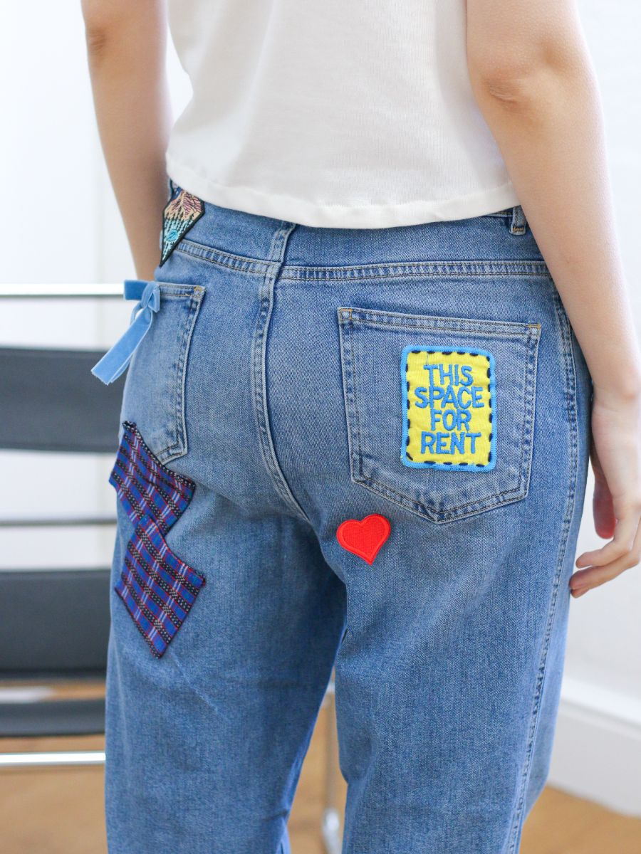 Women's Patchwork Blue Jeans | Sustainable | Owen | Fanfare