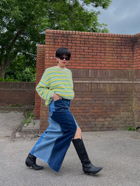 Women's Denim Long Skirt | High Waisted | Sustainable | Fanfare