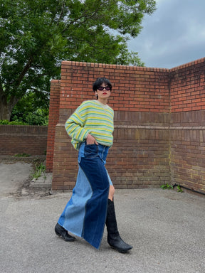Women's Denim Long Skirt | High Waisted | Sustainable | Fanfare