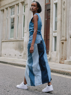 Women's Denim Long Skirt | High Waisted | Sustainable | Fanfare