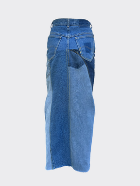 Women's Denim Long Skirt | High Waisted | Sustainable | Fanfare