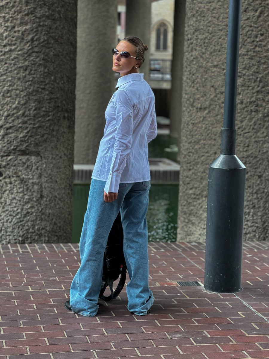 White Shirt With Triangle Feature