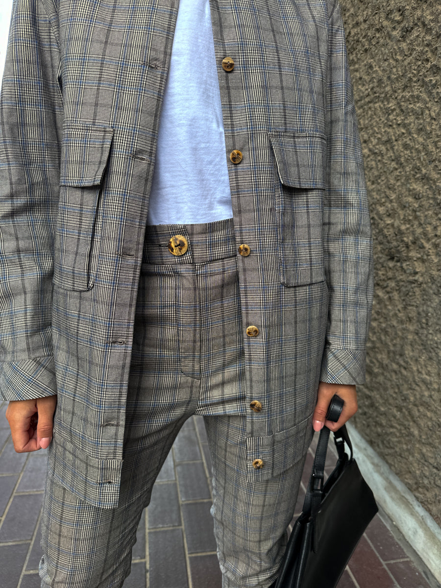 Check Utility Suit Jacket