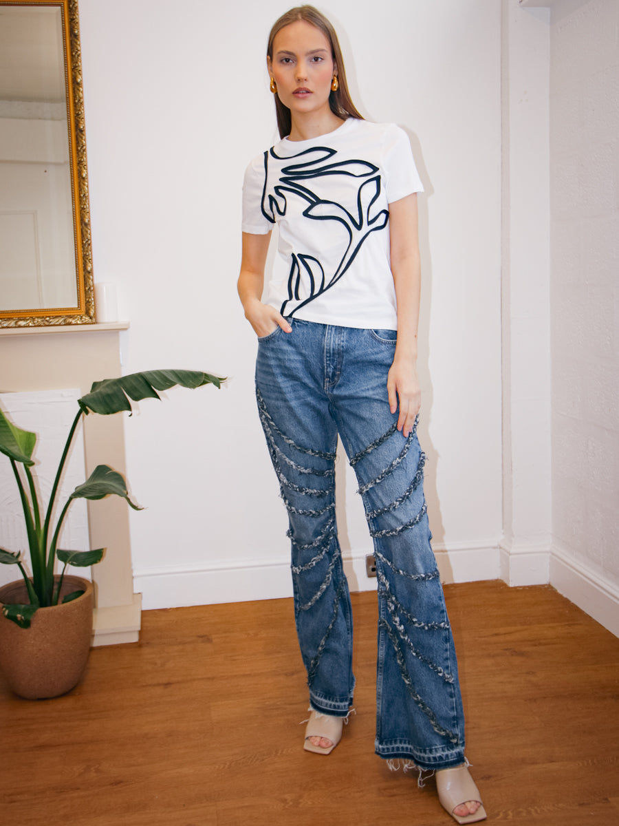 Women's Braided Blue Jeans | Upcycled & Sustainable | Fanfare
