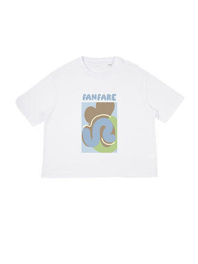 Women's White Organic Cotton Print T-Shirt | Sustainable | Fanfare