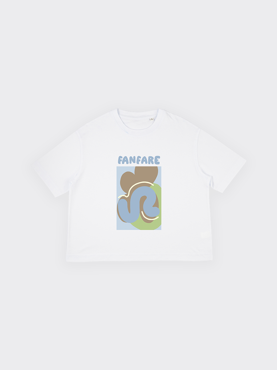 Women's White Organic Cotton Print T-Shirt | Sustainable | Fanfare