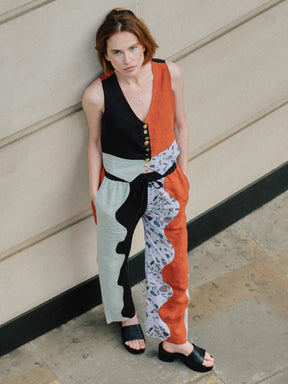 Women's Linen Trousers in Multi-Colour Co-ord Set | Swirl | Fanfare