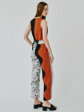 Women's Linen Trousers in Multi-Colour Co-ord Set | Swirl | Fanfare