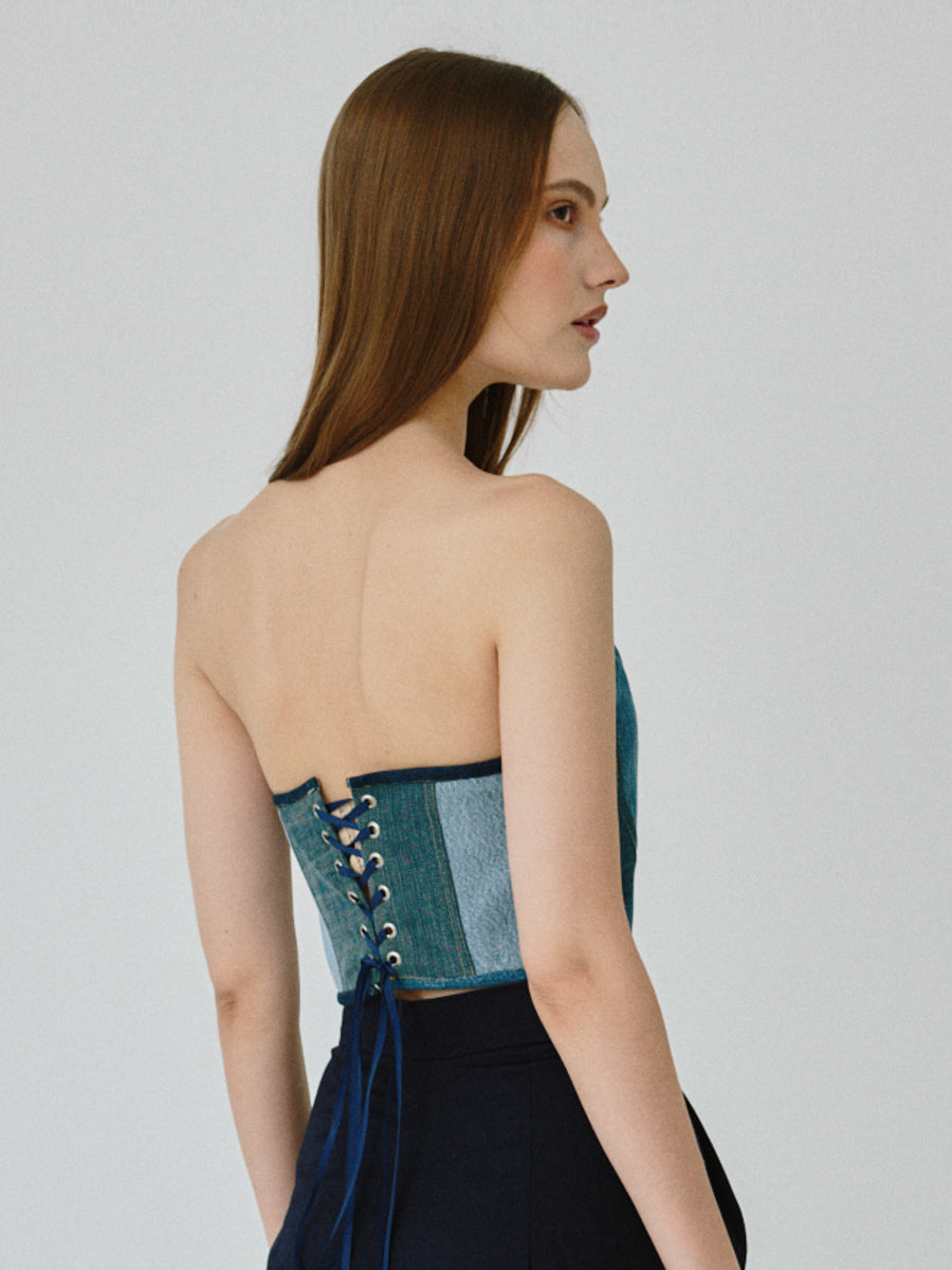 Women's Bodice Denim Corset | Sustainable & Upcycled | Fanfare